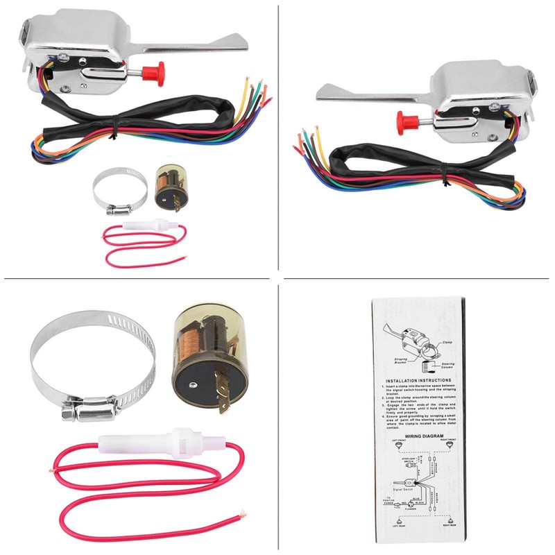 12V Universal Street Hot Rod Turn Switch + Flasher for