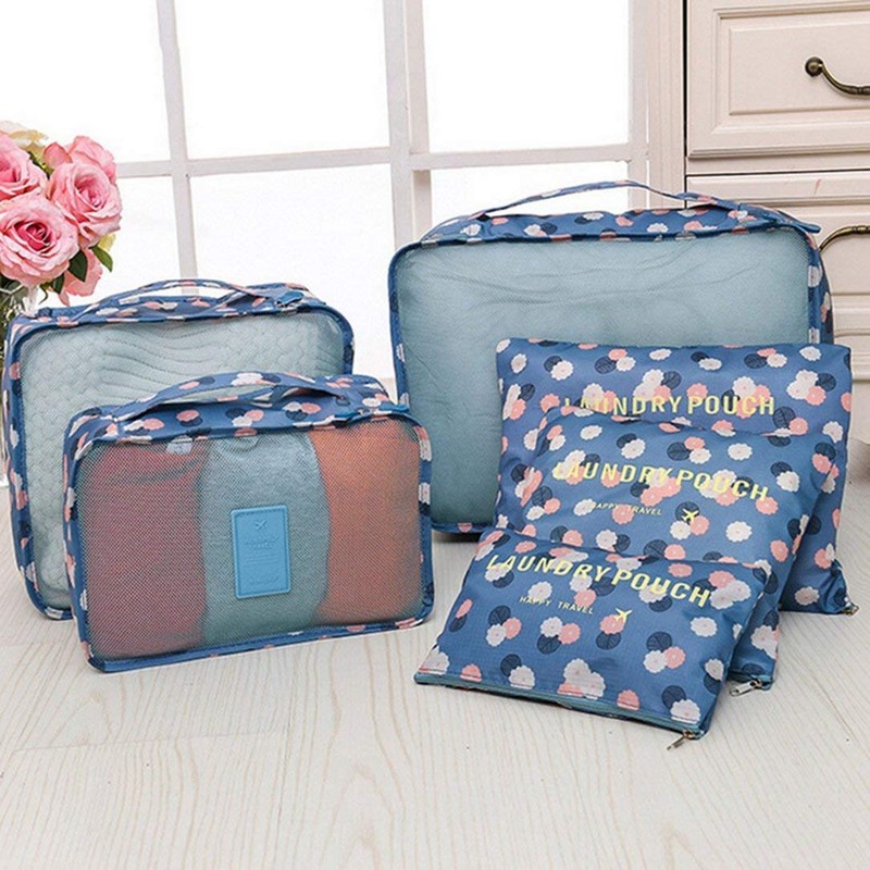 Go2buy 6pcs Travel Luggage Organizer Set Backpack Storage Pouches Suitcase