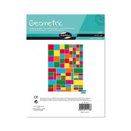 Malidor Geometric Square/Rectangular Stickers, Pack of 20, Multi-Coloured
