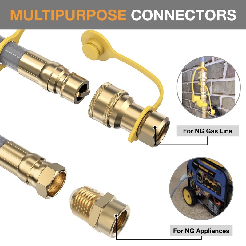 GasXpert 24FT 1/2 inch Natural Gas Hose with Quick Connect