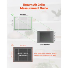 Happybuy Return Air Filter Grille, Compatible with 24" x 18" Duct Openings, Filter Not Included, Durable Powder-Coated Steel Vent Cover with Detachable Face for 1-Inch Filters