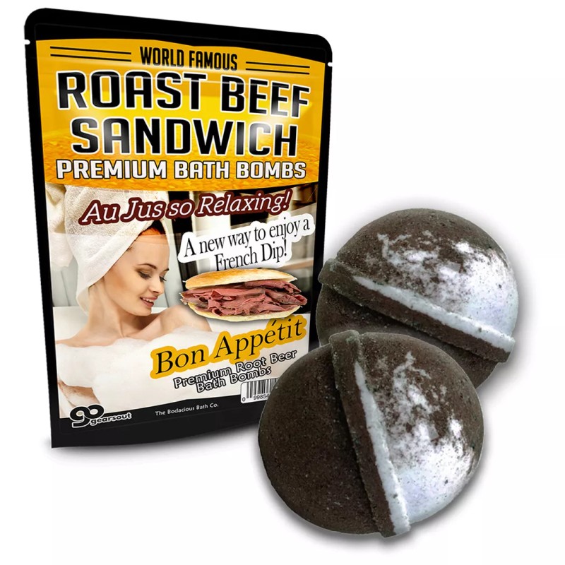 Gears Out Roast Beef Sandwich Bath Bombs, Funny XL Root