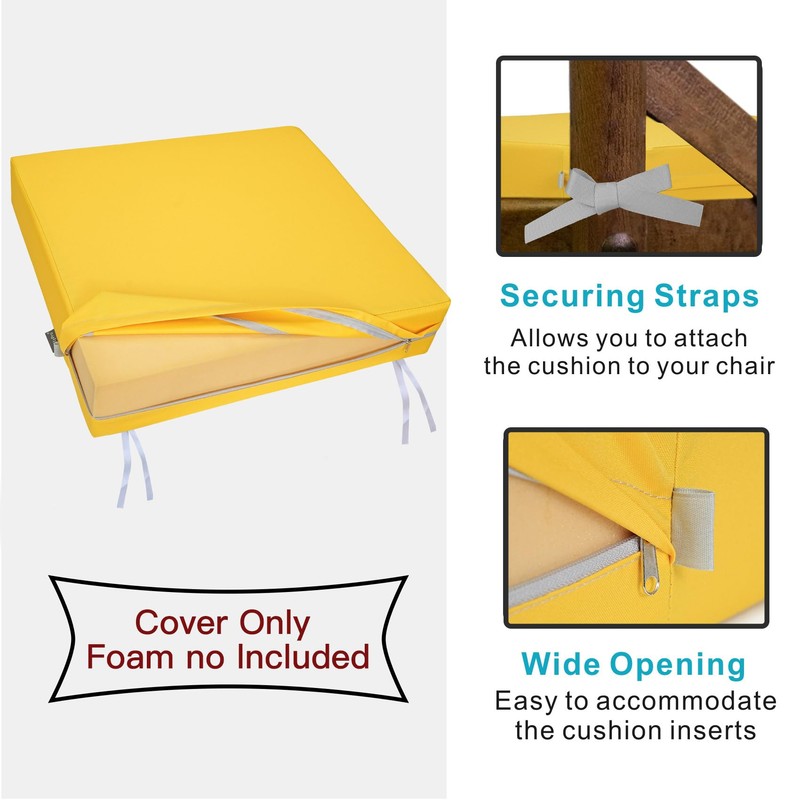 NettyPro Patio Chair Seat Cushion Covers Set 4, Waterproof Outdoor