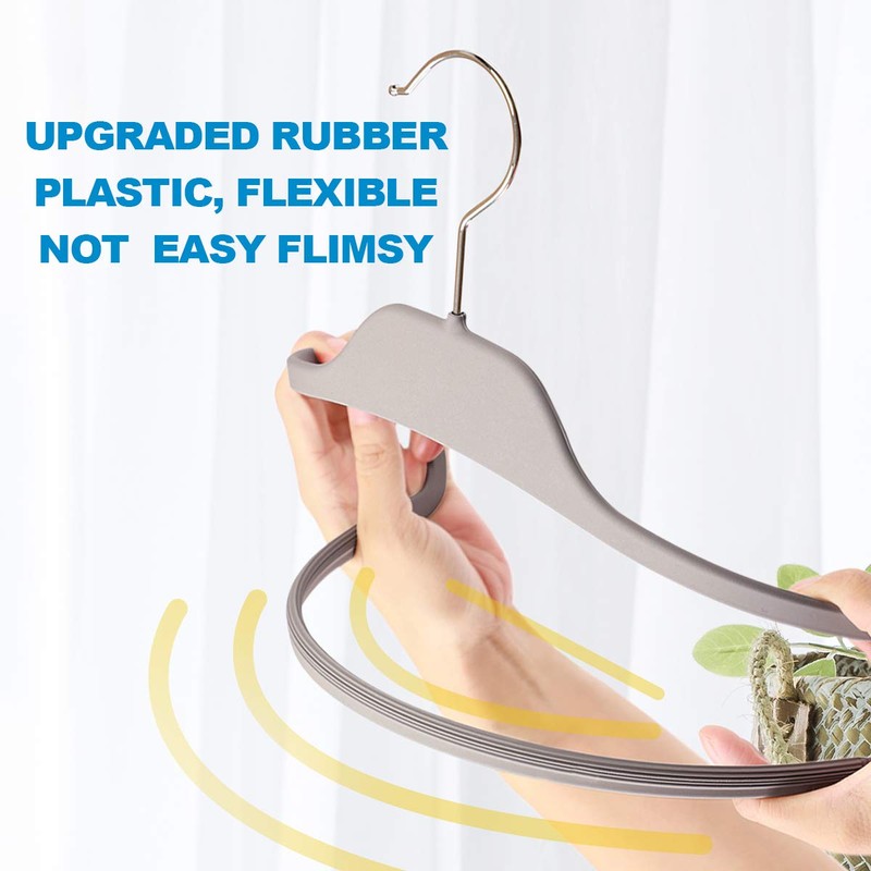 ELONG HOME 30 Pack Rubberized Hangers with Non-Slip Grip, Durable
