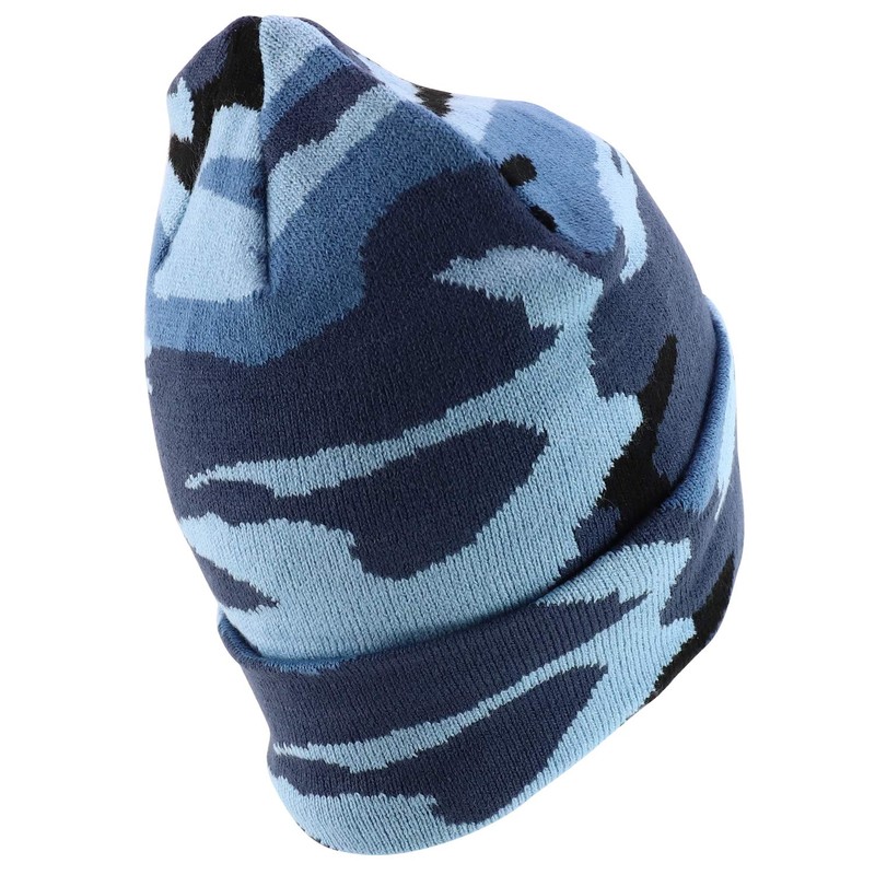 Trendy Apparel Shop Winter Camo Cuff Folded Beanie Hat -