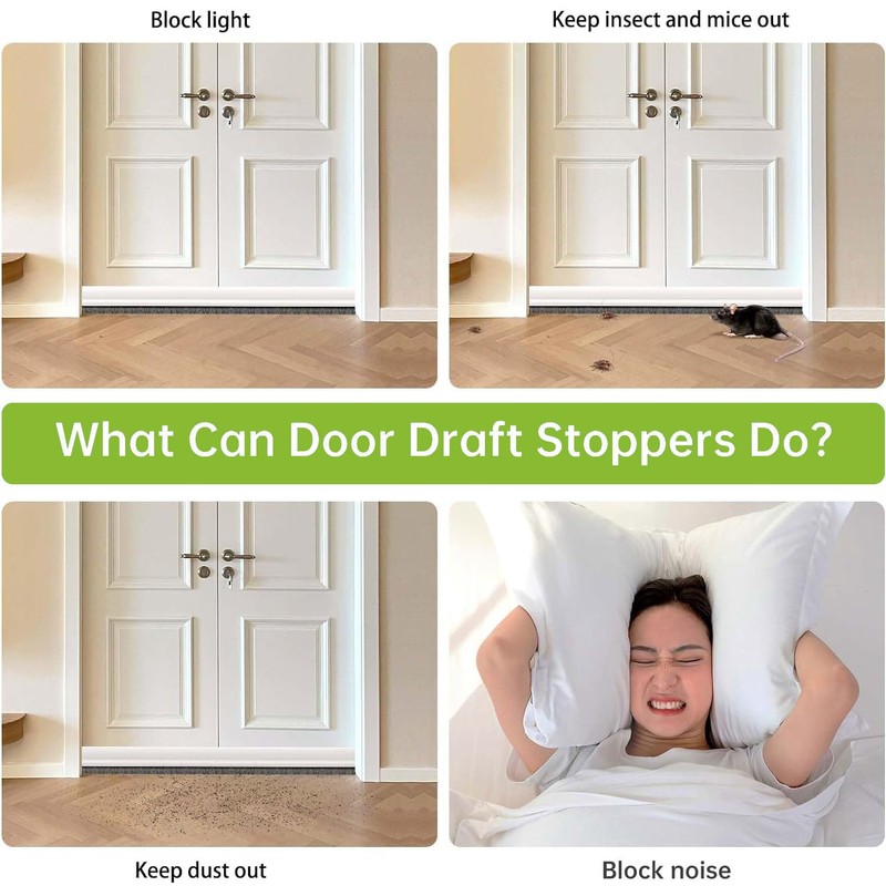 DINGLIAN 2 PCS Door Brush Bottom Sweep, Door Sweep for