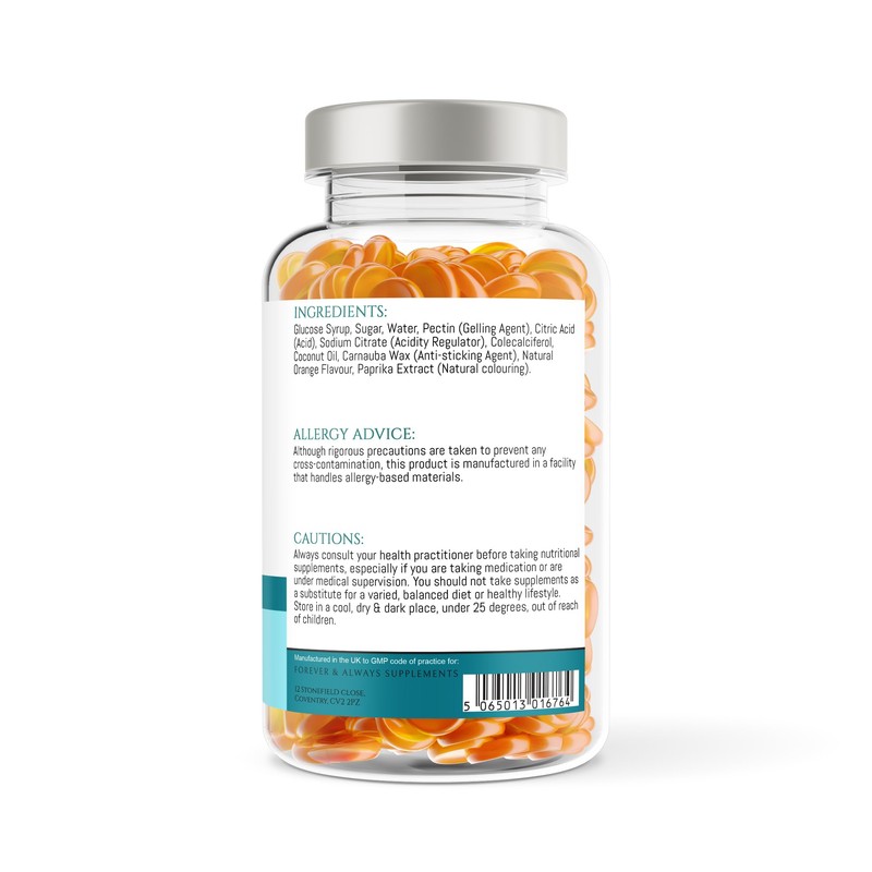 Vitamin D3 4000iu - High Strength 100μg - 60 Orange