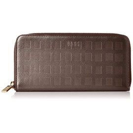 Ducks Checker Emboss Long Wallet, dark brown