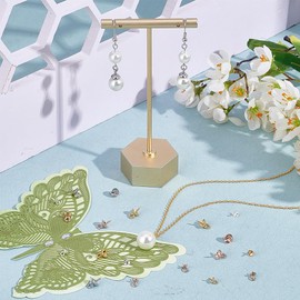 UNICRAFTALE 60 Pieces 2 Styles 3 Colours Pendant Eyelets 304 Stainless Steel Beads Clips Metal Pendant Eyelet Pin Eye Pins Clasps Hooks for Semi-Drilled Beads Charms Jewellery Making