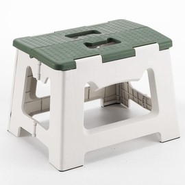 CasaZenith Step Stool Foldable, 9'' Folding Step Stool for Kids & Adults 300 Lb Capacity, Lightweight Small Collapsible Step Stool with Handle, Stepping Stools Suitable for Kitchen Bathroom (Green)