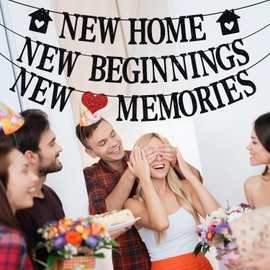 New Home New Beginnings New Memories Banner, Welcome Home, Home Sweet Home, Housewwarming Party Sign, New House/First Home Housewarming Party Decorations