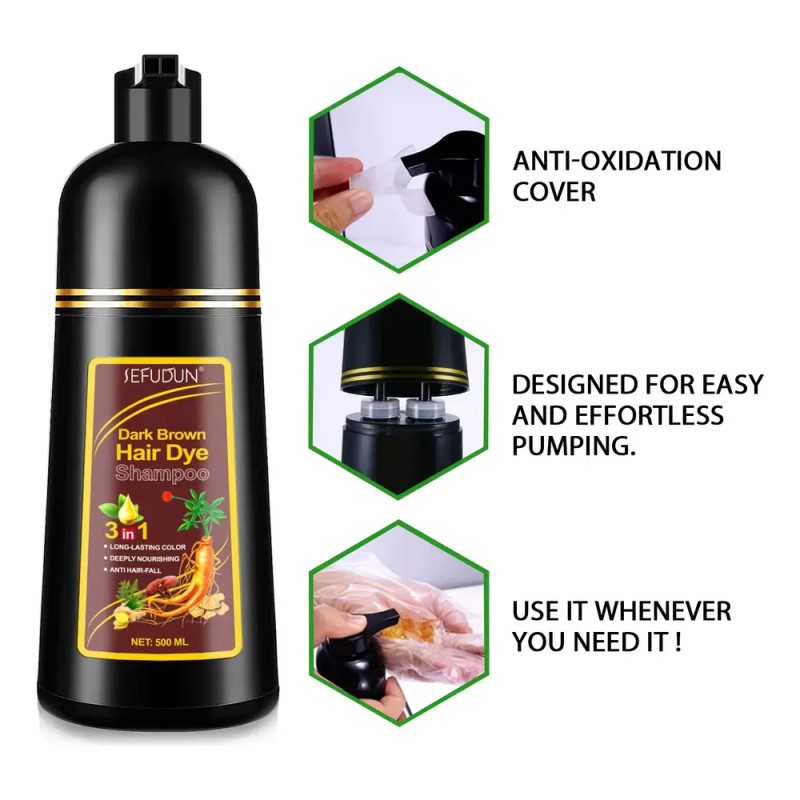 Sefudun Shampoo Cubre Canas Con Tinte