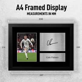 HWC Trading FR A4 Cole Palmer England Gifts Printed Signed Autograph Picture for Football Fans and Supporters - A4 Framed