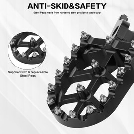 Smotrcc Motorcycle CNC Footpegs Dirt Bike Rest Pedal Foot Pegs Compatible with CR125 CR250 CRF150R CRF250R CRF250X CRF250RX CRF450R CRF450RX CRF450X CRF450L CRF250L Black