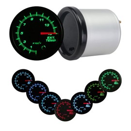 Exhaust Gas Temperature Gauge, 7 Color Series 0-1500°F Pyrometer EGT Gauge for Diesel Trucks - LED Light Digital Readouts 2-1/16" 52mm