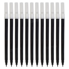 iSketchO Felt Tip Colouring Pens, BLACK, Pack of 12, Fibre Felt Tip Pen, Ideal for Write Draw Sketch Mark Pens, Safe Non-Toxic, School Office Home Use, iZOFAX