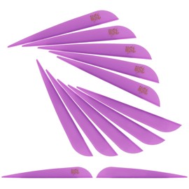 Hosolee 36 Pack Archery Fletches 4 Inch Arrows Vanes Plastic Fletching for DIY Shafts Hunting Targeting (Purple+Logo)