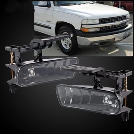 CHEDA Fog Lights Assembly Compatible with 1999 2000 2001 2002 Chevy Silverado, 2000 2001 2002 2003 2004 2005 2006 Suburban Fog Light Lamps Left&Right(Smoky lens)