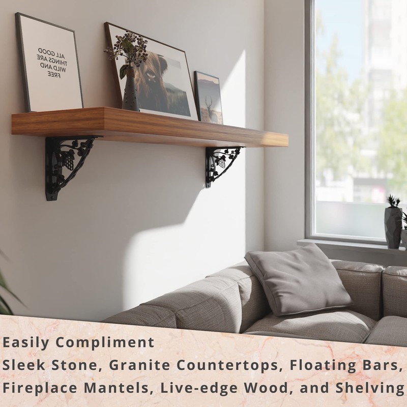 Starby Heavy Duty Wall Shelf Brackets ~ Metal Corbel Supports