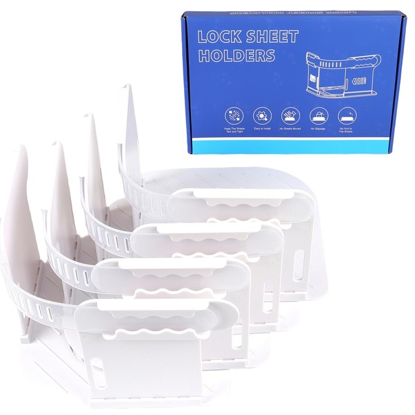 ZioNNyxviana Bed Sheet Holders - 4-Pack, Heavy Duty Bed Sheet