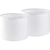 Set of 2 Pure White Linen Drum Lamp Shade 13"