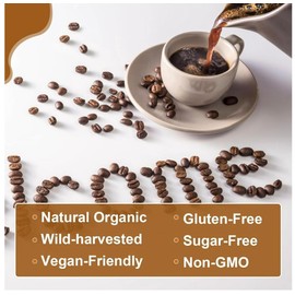 10in1 Mushroom Coffee Smoothies/Latte Organic Mushrooms Ganoderma Coffee (Lion’s Mane, Cordyceps, Turkey Tail & Other) Mixed With Gourmet Arabica Instant Immune Boosting Coffee for Focus & Health Support