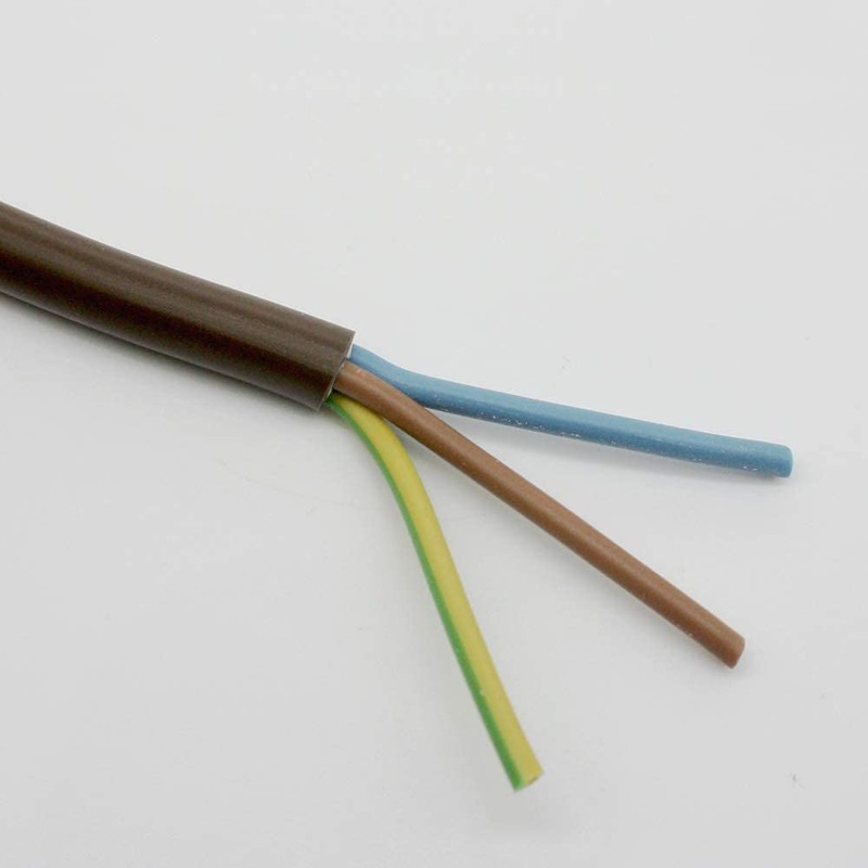5 m Brown H03VV-F 3 x 0.75 mm² PVC Insulated