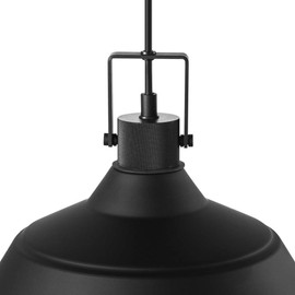 Globe Electric 44476 1-Light Outdoor Indoor Pendant Lighting, Matte Black, Textured Socket, Outdoor Lighting Modern, Outdoor Light Fixture, Porch Light, Kitchen Island, Bulb Not Included