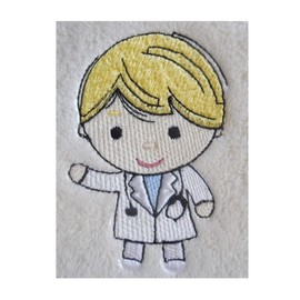 Doctor James (1366) - Embroidered Lightweight Soft Patterned Fleece Baby Blanket (Blue Stars)