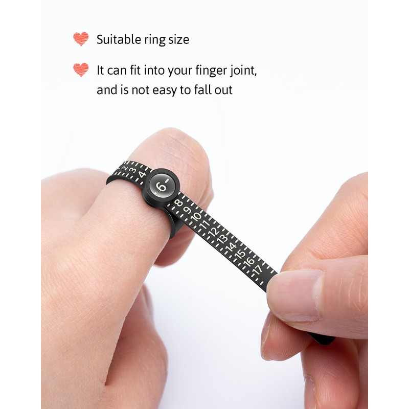 Meowoo Ring Sizer Measuring Tool with Magnifier, for Ring Measurer