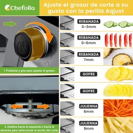 CHEFOLLA Cortador de Verduras, Rallador de Acero Inoxidable Cocina