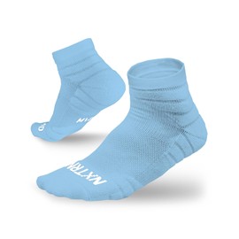 3 Pairs Nxtrnd Quarter Socks for Men & Boys, Padded Athletic Socks for Football (Columbia Blue, L/XL)
