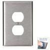 Leviton 1-Gang Duplex Wallplate, Oversized, Non-Magnetic Stainless Steel, 84103-40