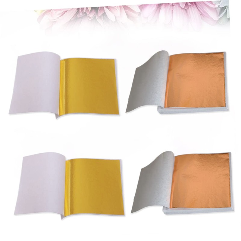 Gadpiparty 200 Sheets Imitation Gold Leaf Foil Paper for Arts