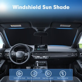 Mixsuper Liner Windshield Sun Shade for Toyota Sienna 2011-2020 Windshield Sunshades Front Window Sun Shades Cover for Sienna Accessories Foldable Sun Visor Keep Cool Block UV Heat