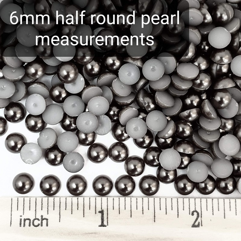 MajorCrafts 500pcs 6mm Flat Back Half Round Resin Pearls Craft