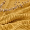 Longhui bedding Mustard Yellow Cotton Cable Knit Throw Blanket for