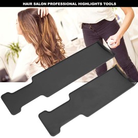 2pcs Hair Color Board, Highlighting Board with Teeth Hair Dye Paddle Highlighting Brush Balayage Board Comb for Hair Coloring Dyeing DIY Hairdressing Tint Tool(Black)