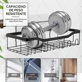 Clara Clark - Juego de Accesorios de baño Gris, Juego de 6 Accesorios de baño, Juegos de baño con calcomanía para Colgar en Esquina, Cepillo para