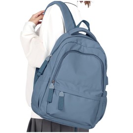 WEPLAN Backpack Women School Backpack for Girls Teenagers Boys School Bag Lightweight Casual Backpacks College Rucksack Women Men Work Bag with USB Charging Port Laptop Rucksack 14 inch,Royal Blue