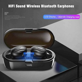 Xawy Bluetooth Headphones, Bluetooth 5.0 Wireless Earphones in Ear Stereo Sound Microphone Mini Wireless Earbuds with Headphones and Portable Charging Case for iOS Android PC XA-8