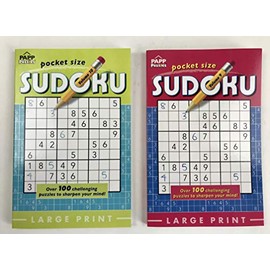Pocket Size Large Print Sudoku PAPP Puzzles Bundle/2