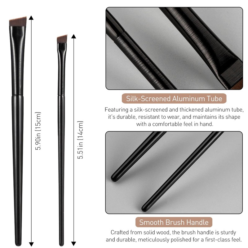 4 Pieces Black Fine Angled Eyeliner Brushes, Eye Liner brush,
