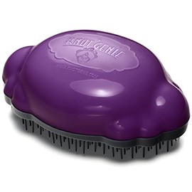 Knot Genie Teeny Detangling Hair Brush for Kids | Perfect Detangling Brush for Curly Hair, Gently Separate Tangles, Leaves Hair Smooth and Shiny | The Pain Free Knot Detangler (Puff of Purple)