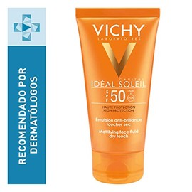 VICHY Protector Solar Facial Toque Seco FPS 50 Vichy Ideal Soleil 50ml - Producto Original de Alta Calidad, Entrega Rápida y Segura, Garantía Incluida