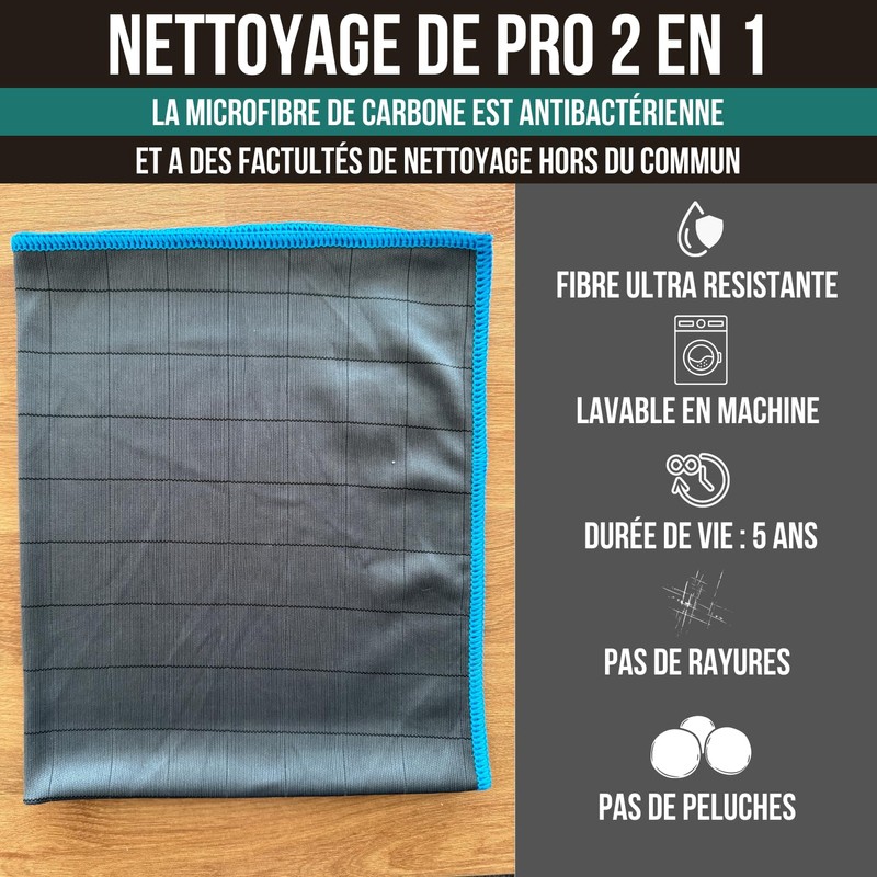 Verébio Carbon Fibre Cloth Kit 6 XXL Carbon Microfibre Cloth