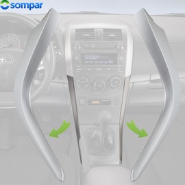 Osompar Lower Center Dashboard Trim Strip 2pcs Compatible with 2009 2010 2011 2012 2013 Toyota Corolla Replaces 55433-02140 55432-02220 Silver White Left Right Side