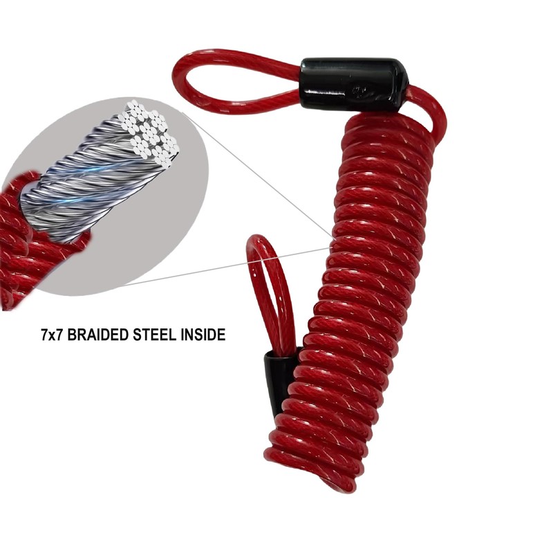 MyyYiTar 59in(1.5M) Spring Wire Cable with Loops 4mm Thickness Rubber
