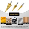 4 Pcs HSS Step Drill Bit Set, Titanium Coated High-Speed