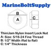 Stainless Steel Thin Jam Nylon Insert Lock Nuts 5/16-24 (Pack